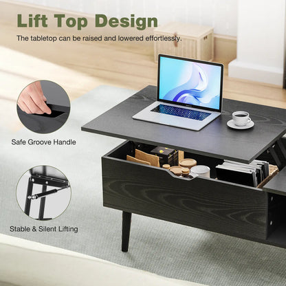 Moderw Office Coffee Table, Living Room Coffee Table with Shadow Storage Compartments and Drawers, Dining Table